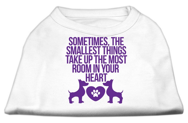 Smallest Things Screen Print Dog Shirt White Sm